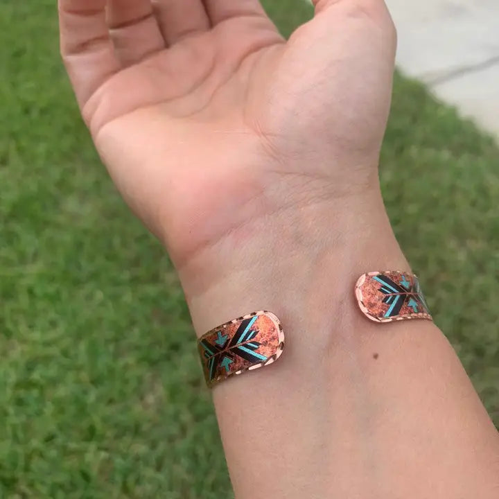 Flame Painted western Cuff Bracelets BSN-715