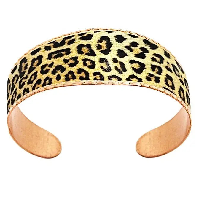 Leopard design adjustable wide bracelet
