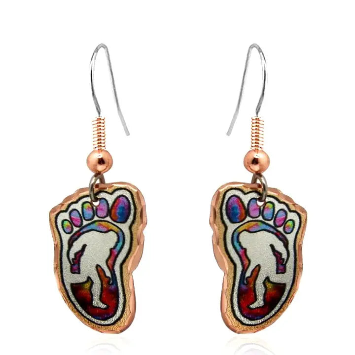 Dangling Bigfoot Sasquatch Earrings