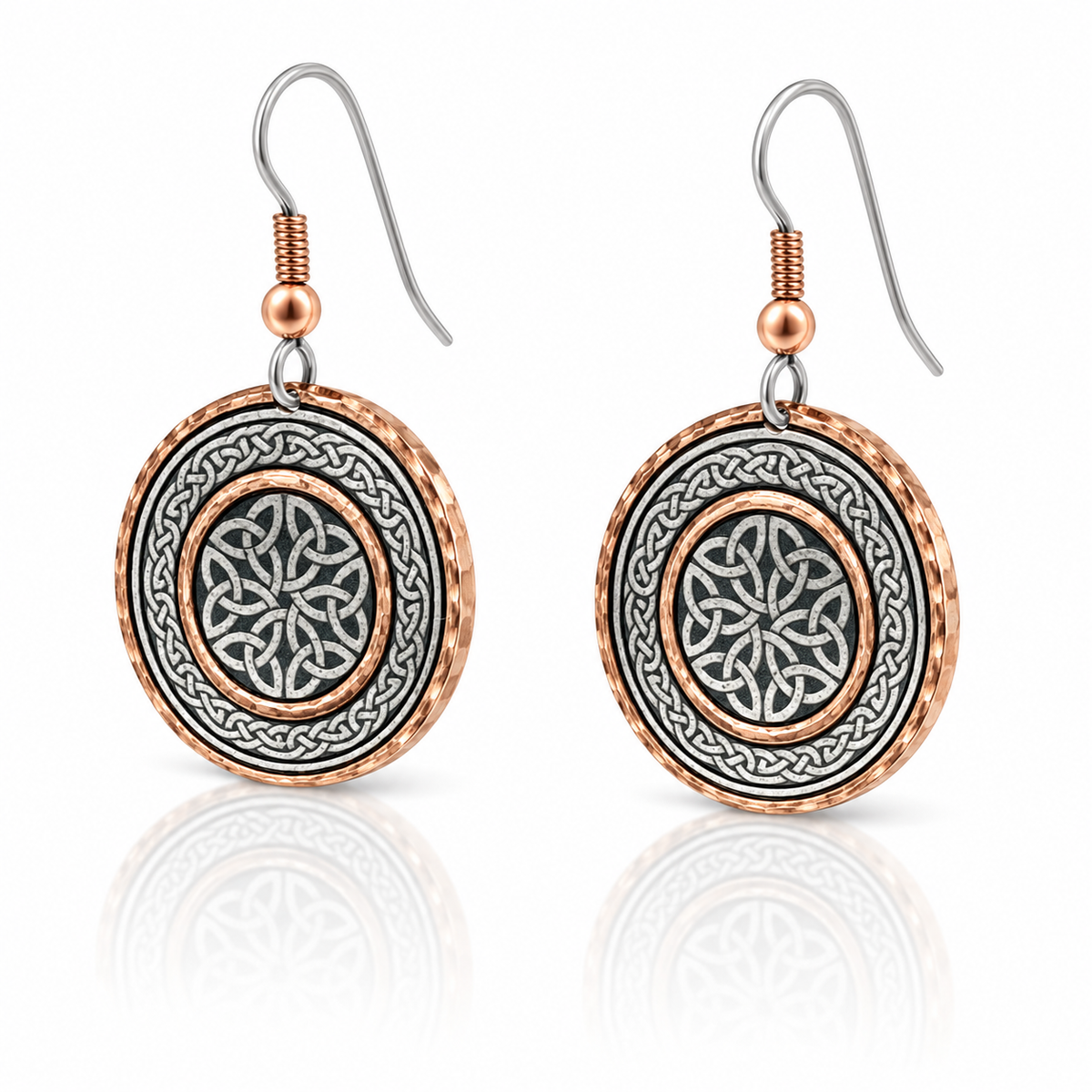 Copper Celtic style  Irish earrings