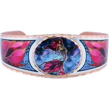 Mermaid design adjustable wide bracelet