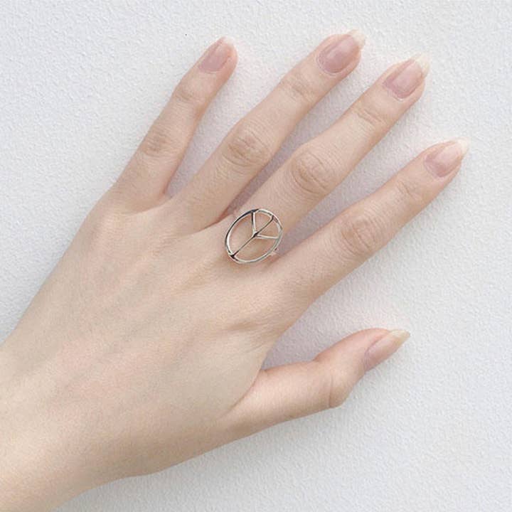Peace silver 925 adjustable ring