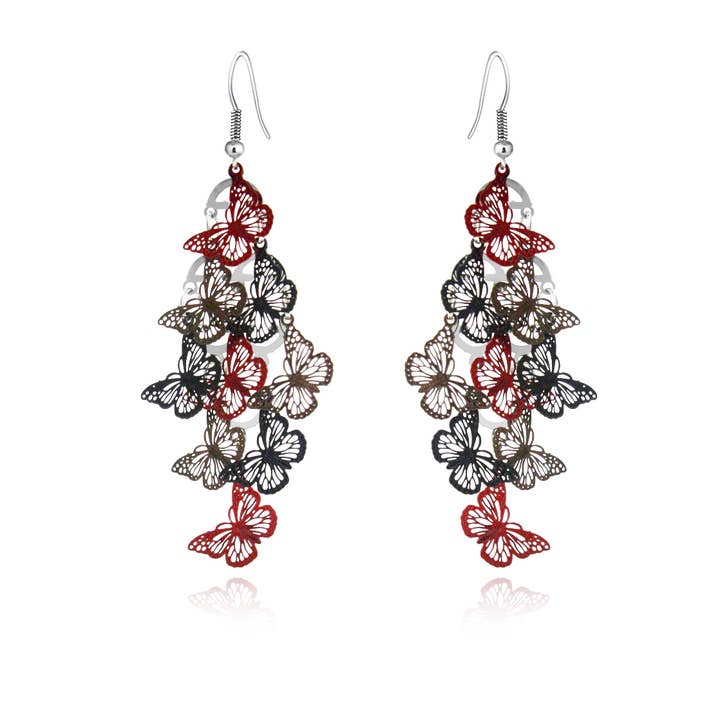 Butterfly colorful multiple piece Earrings