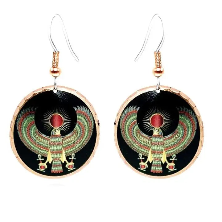 Ancient Egyptian Hawk Horus Earrings