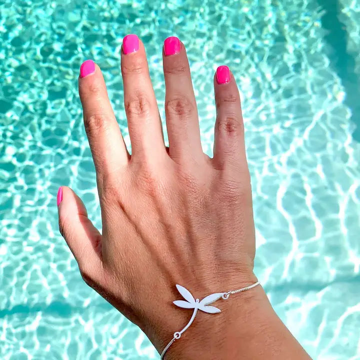 Dragonfly design slider/adjustable bracelet stainless