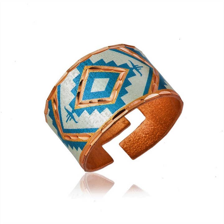 SW western American  Adjustable Ring Teal Blue