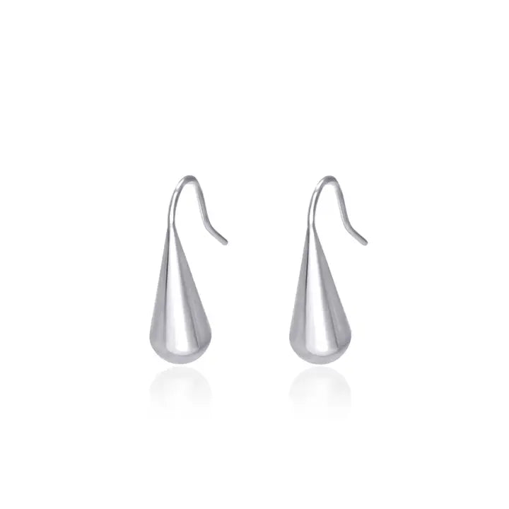 stainless steel silver color water drop earrings