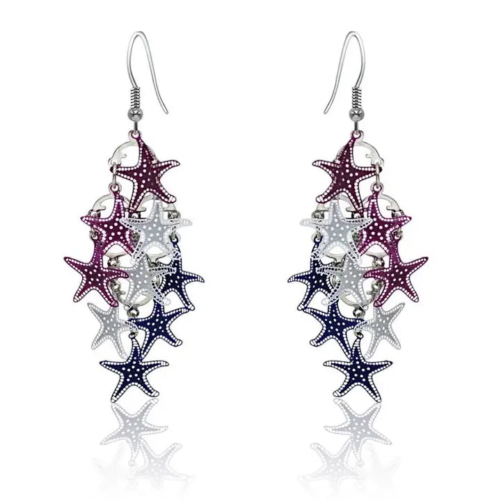 Multiple  Sea Starfish Colorful Earrings