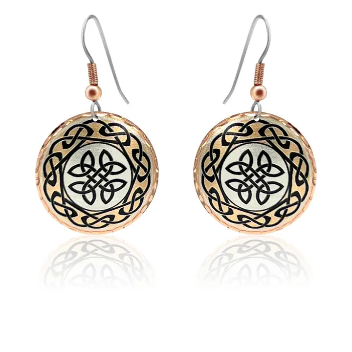 Copper Celtic style  Irish earrings