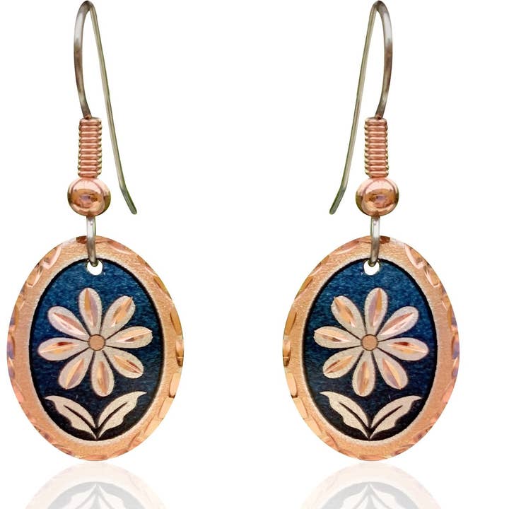 Blue Floral Earrings