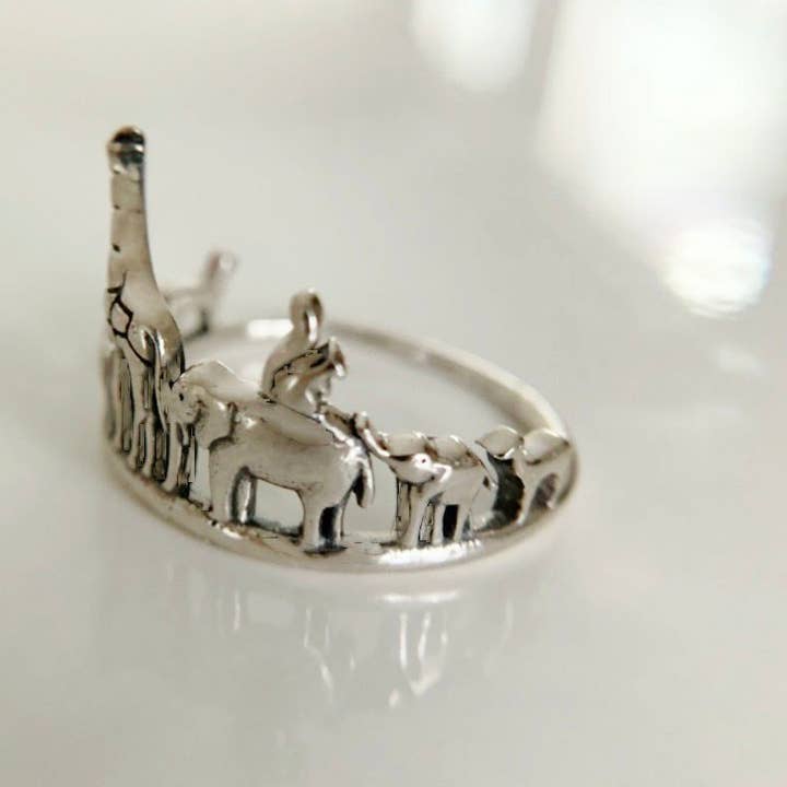 Silver color animal kingdom adjustable  Ring