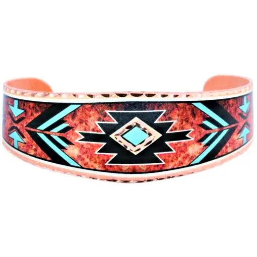 Burgundy & turquoise western American bracelets BA-715