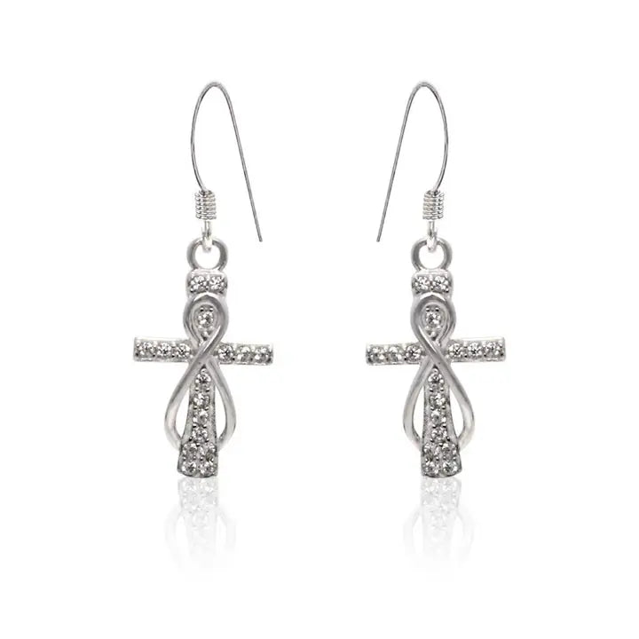 Sterling silver tiny Cross  Earrings