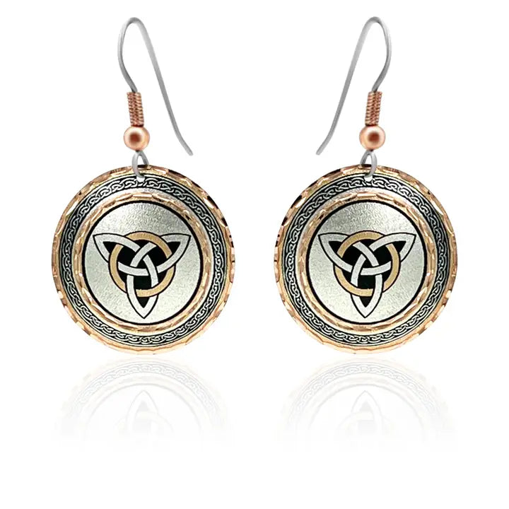 Copper Celtic style  Irish earrings