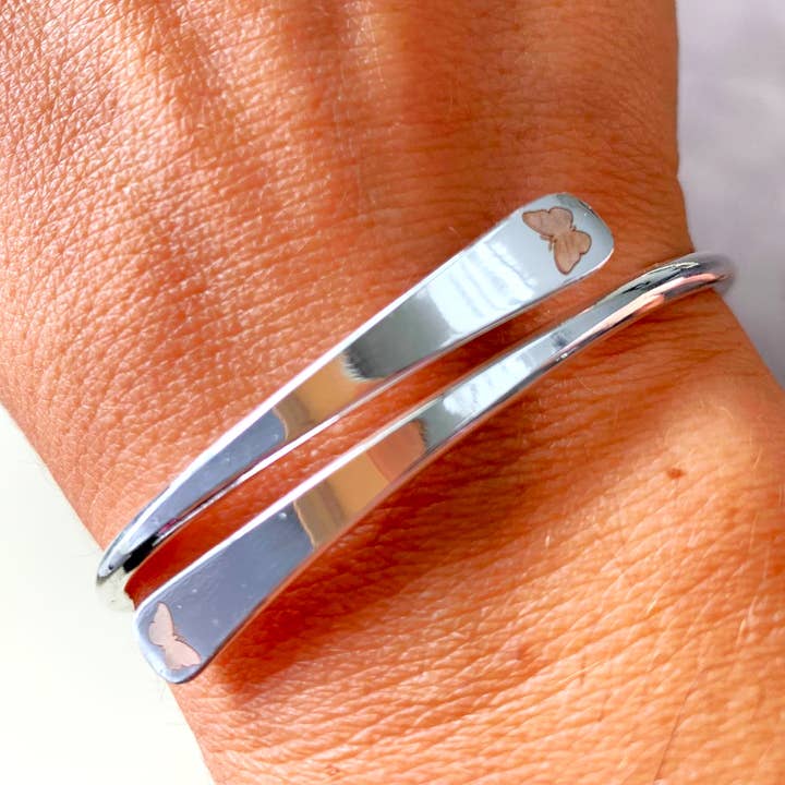 925 Sterling silver plated  butterfly  bracelet