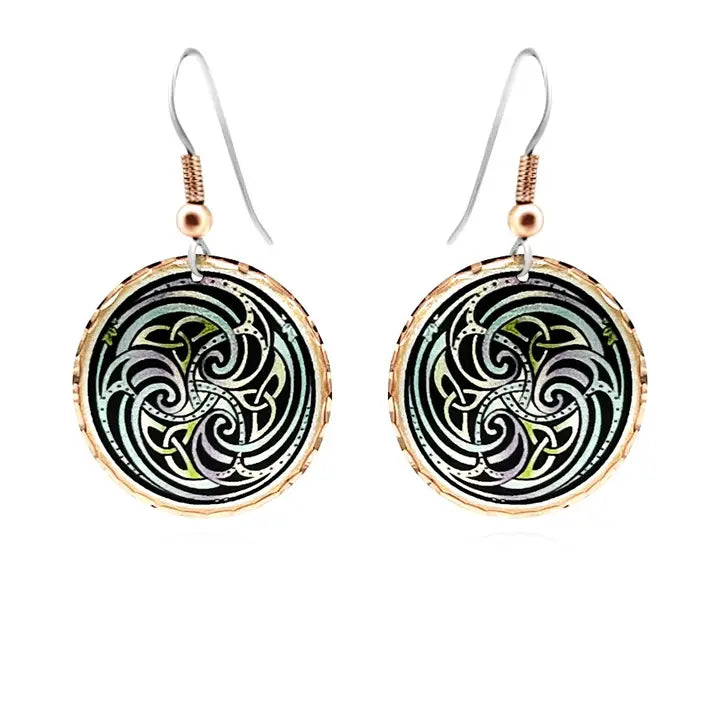 Copper Celtic style  Irish earrings   Best Seller