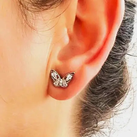 Silver stud  Butterfly Earrings
