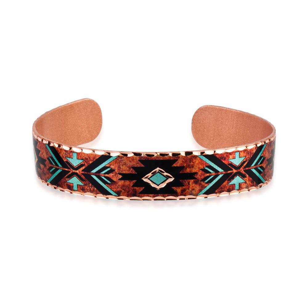western brown and green narrow bracelet