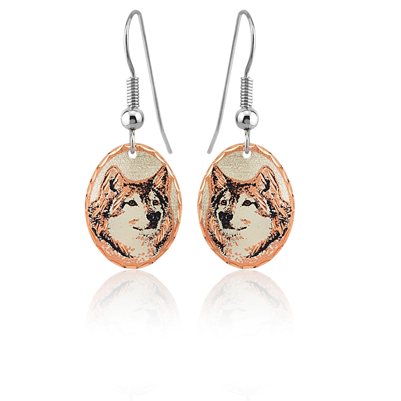 Wolf face delicate earrings