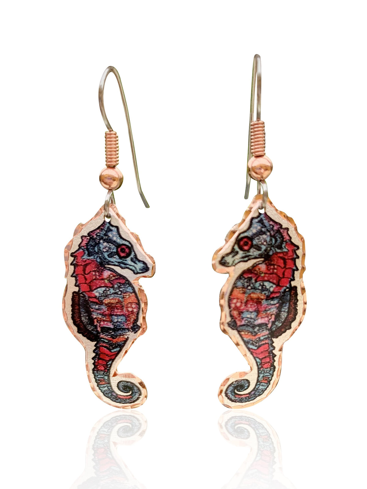 Sea horse nautical design earrings