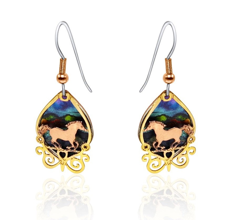 Horse design 3D earrings