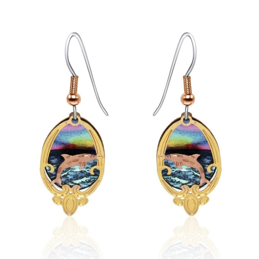 Dolphin design 3D earrings