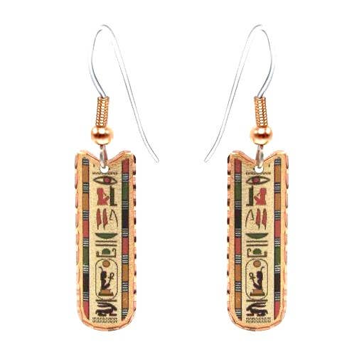 Ancient Egyptian Hieroglyphic Nameplate Earrings
