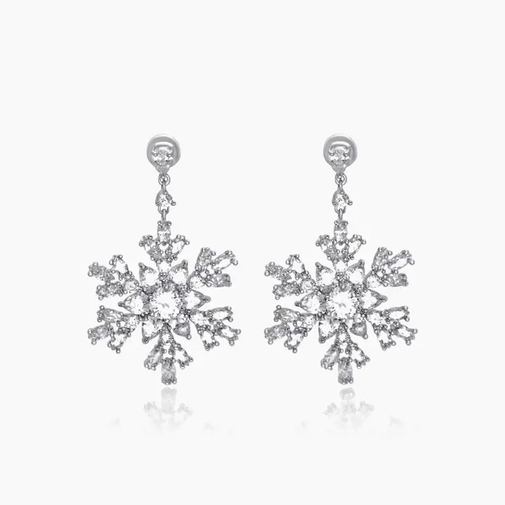 snow flake zircon   Stud Earrings