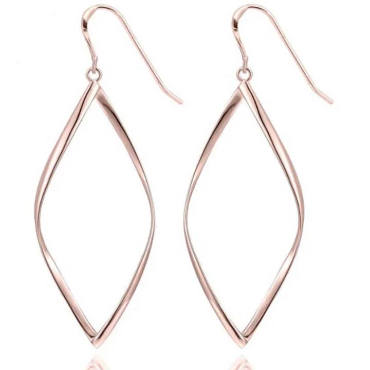 triangle wire look  rose gold   earrings