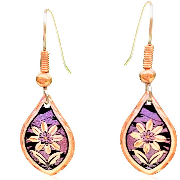 Purple color floral   earrings