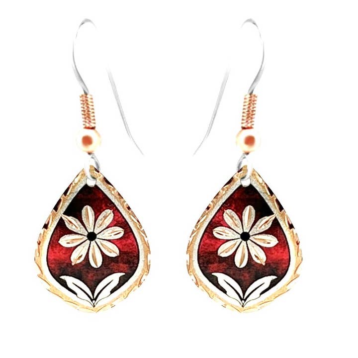 Blue  Floral Design Earrings