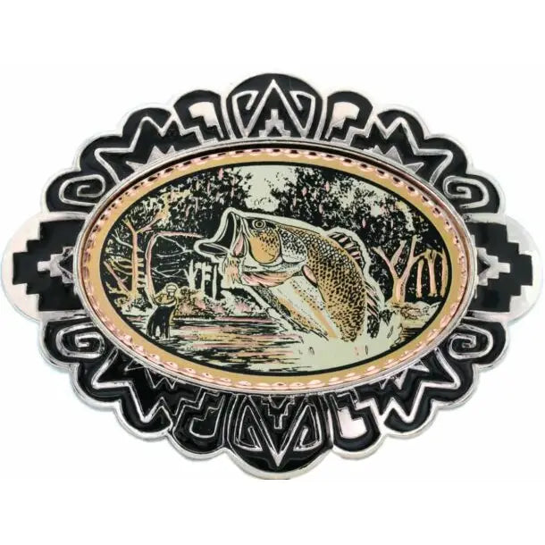 Fisherman and Trout Western Belt Buckles BB-85