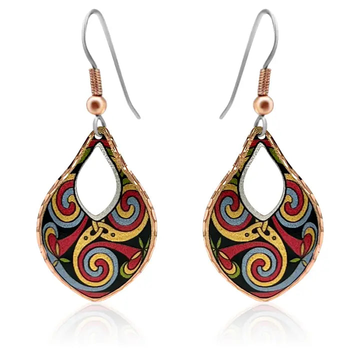 Copper Celtic style  Irish earrings