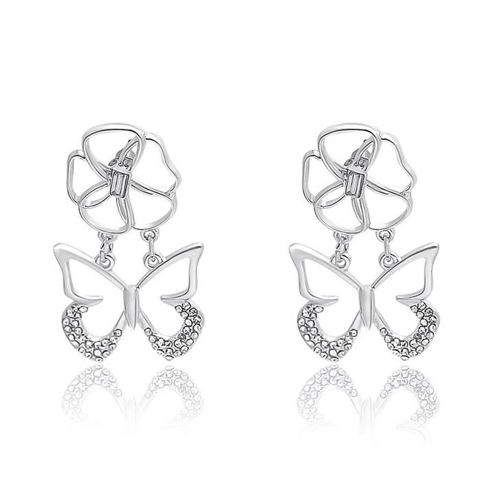 Silver stud Large  Butterfly Cut out Earrings