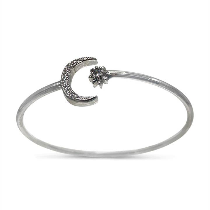 Silver   Bracelet Moon and Star design