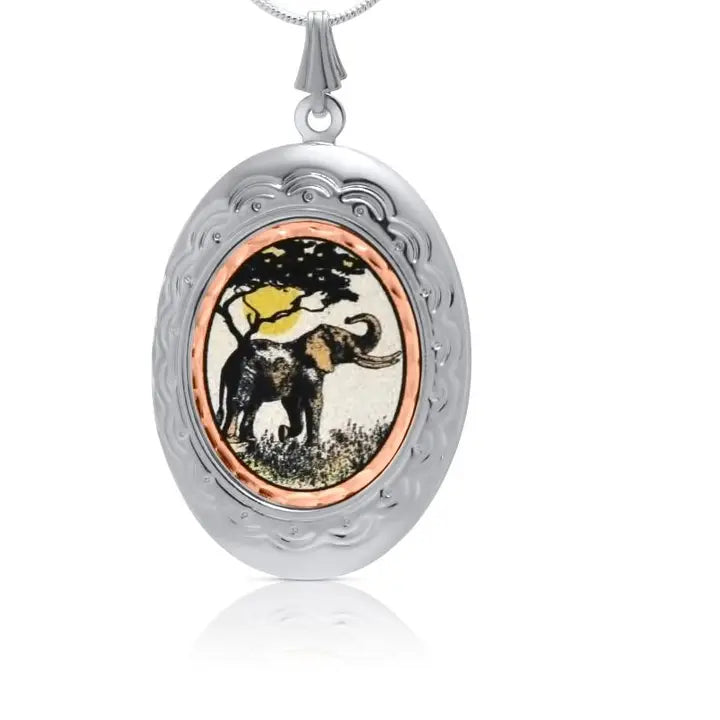 Elephant Jewelry Locket Necklace L-67
