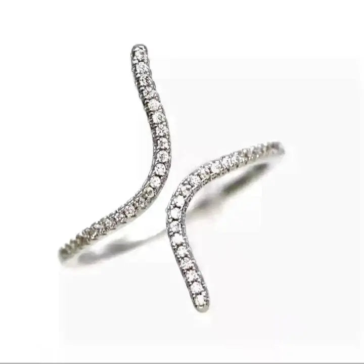 zircon stone   Stainless Steel   adjustable    Ring