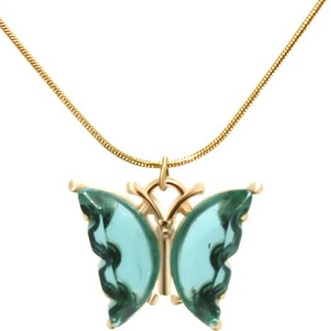 Green color  Butterfly Necklaces