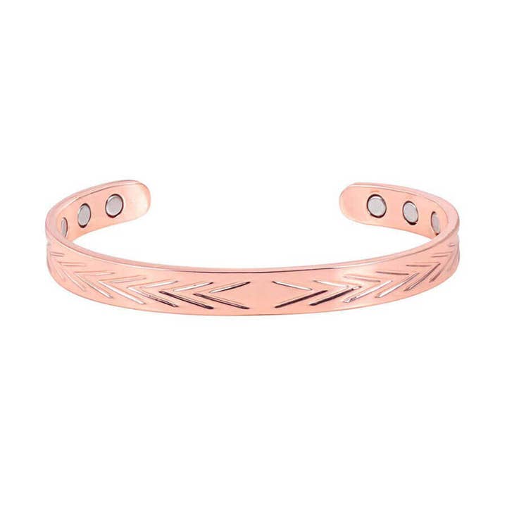 Copper cut out arrows  adjustable magnetic bracelet