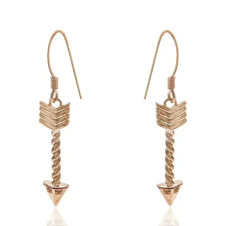 Sterling Silver Rose gold Arrow design  Earrings