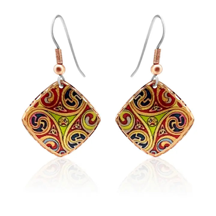 Copper Celtic style  Irish earrings