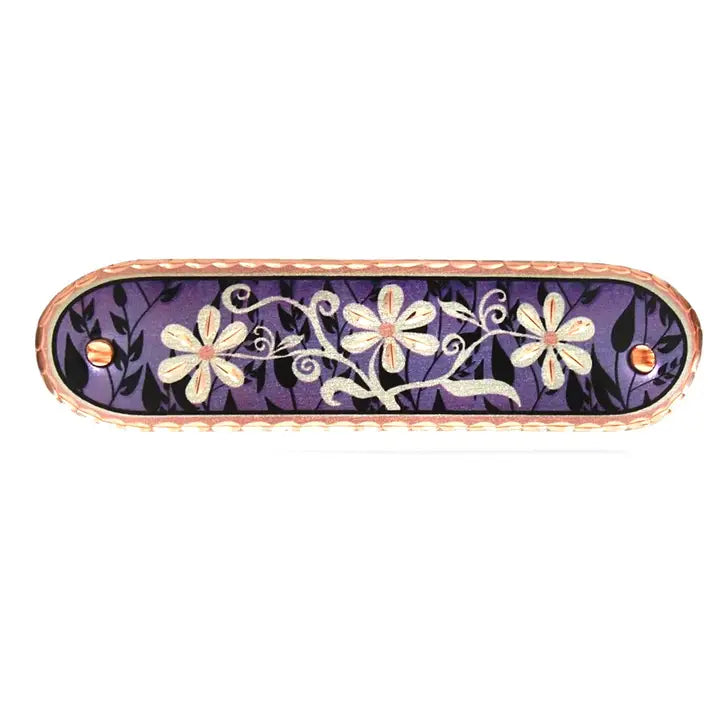 Purple Background Copper Flower Hair Clip
