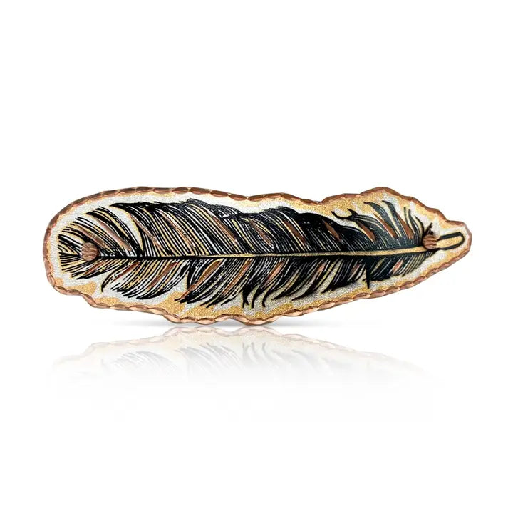 Copper Feather Hair Clip HR-611