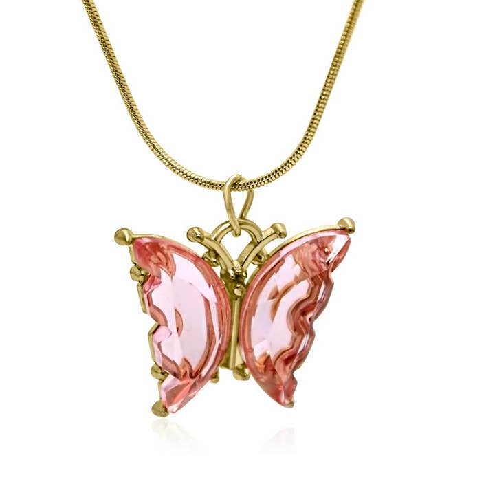 Pink  Butterfly Necklaces