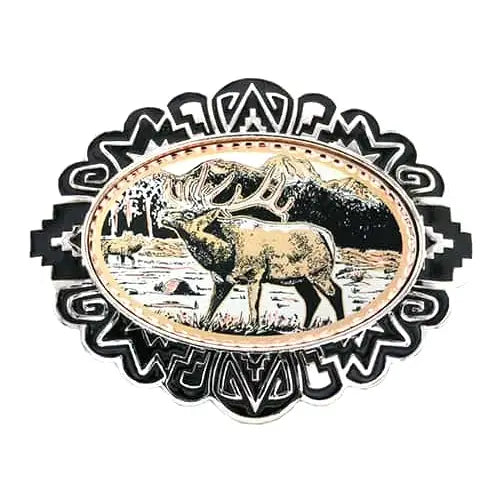 Elk Western Belt Buckle