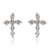 Sterling silver zirconium stud tiny Cross  Earrings