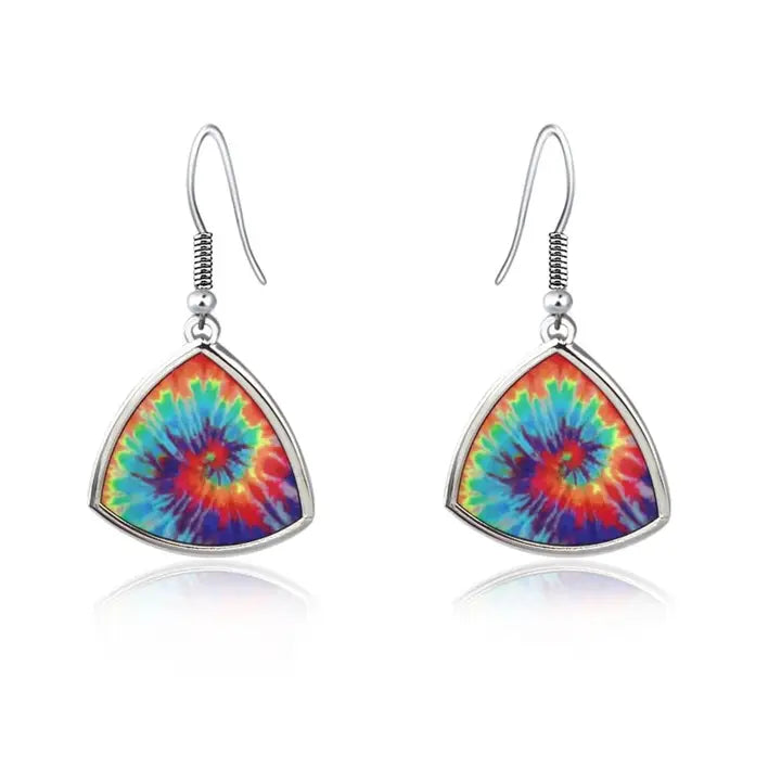Tie dye orange earrings
