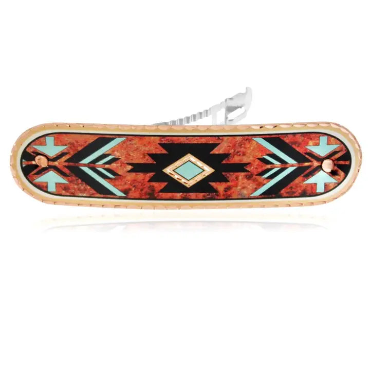 Western hammered antique look hair clip