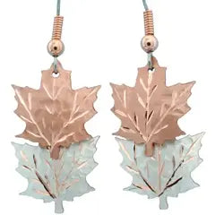 Hammered Maple Leaves Earrings CGm-06