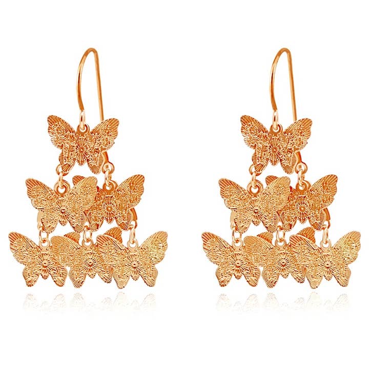 Rose gold multi  piece  Butterfly Earrings